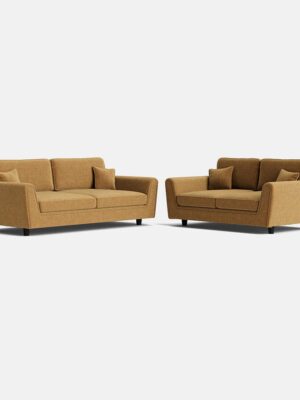 Ascot Highback Luxe Chenille 3 & 2 Seater Set - Saffron Spice