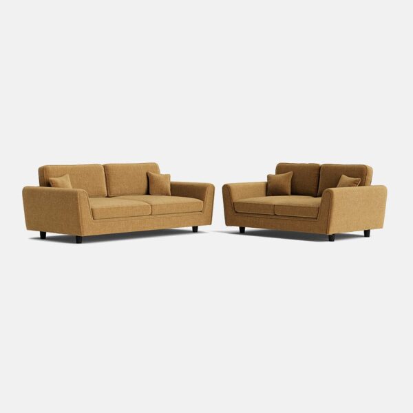 Ascot Highback Luxe Chenille 3 & 2 Seater Set - Saffron Spice