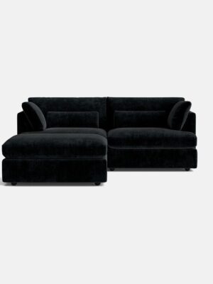 Berkeley Luxe Chenille 3 Seater & footstool Set - Midnight Haze