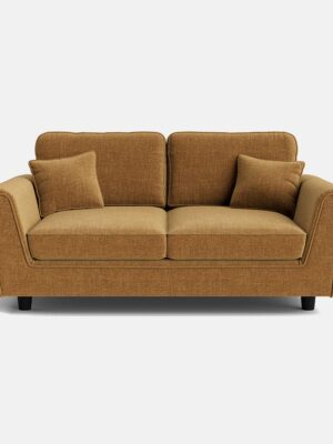 Ascot Highback Luxe Chenille 2 Seater Sofa - Saffron Spice